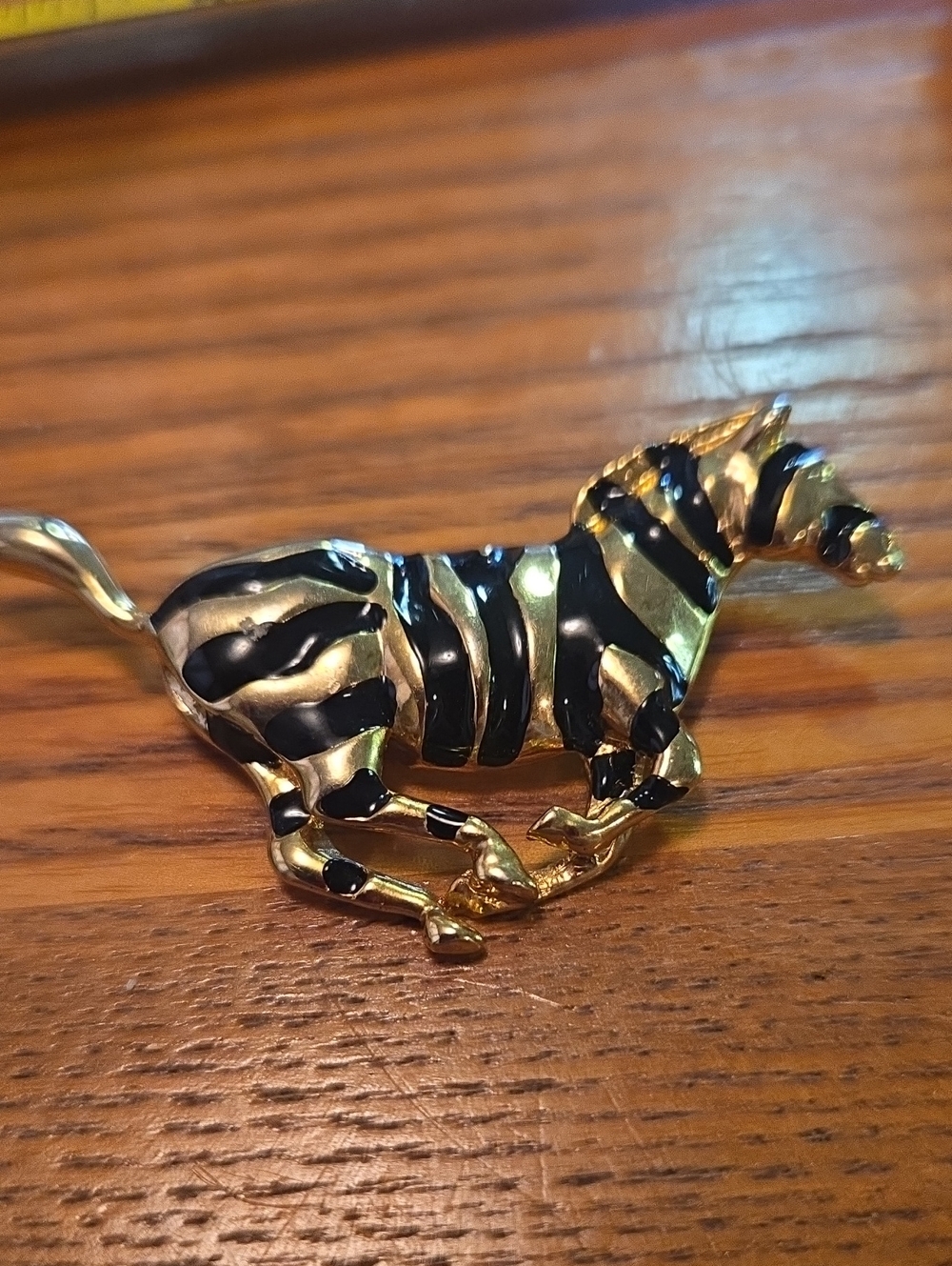 Gold & Black Zebra Horse Brooch - Women Jewelry Brooches